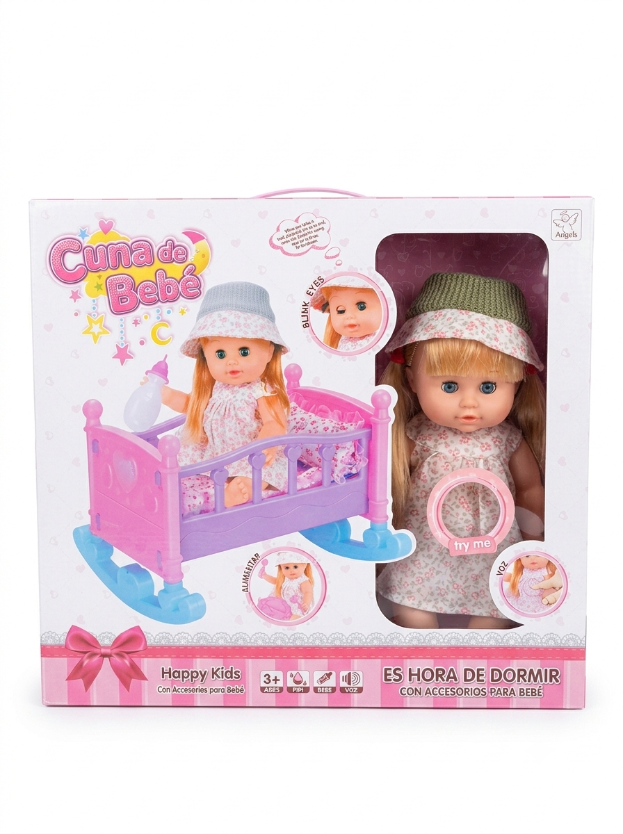 Muñeca Baby Crib con Cunita Its Sleep Time