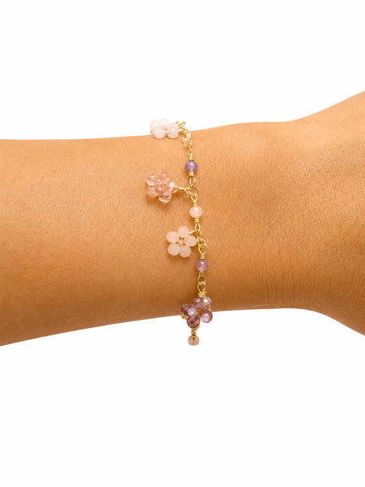 Pulsera Primavera - hecho a mano/baño de oro de 14k
