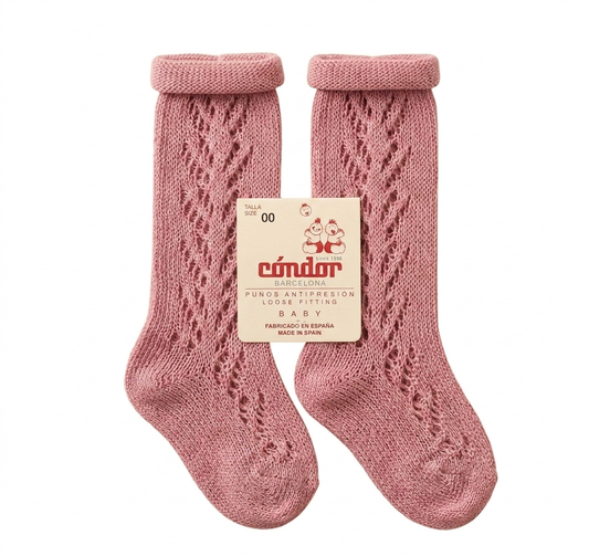 Calcetin Altos Perle Extra Fino Calado Lateral Rosa Palo