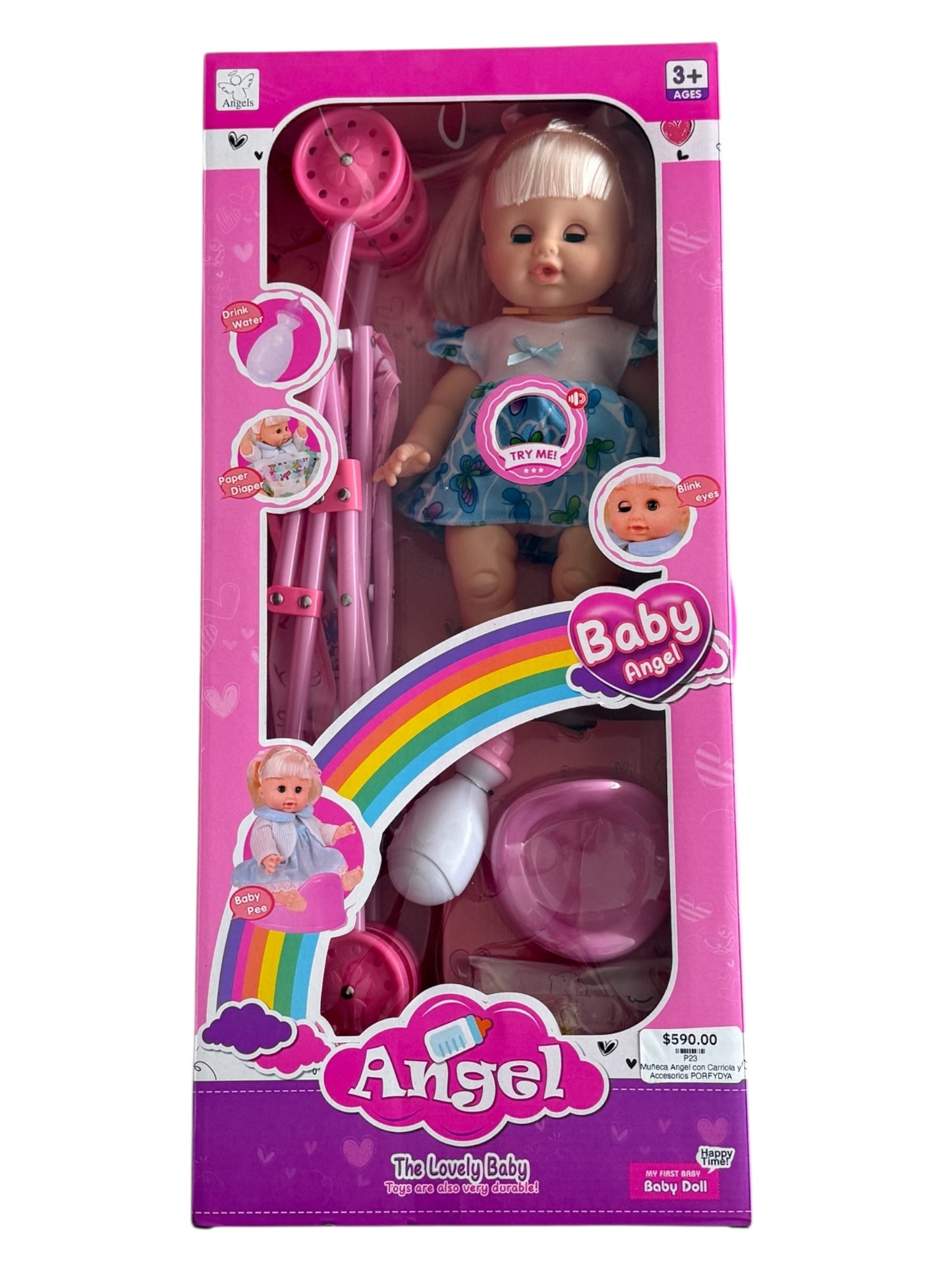 Muñeca Angel con Carriola y Accesorios