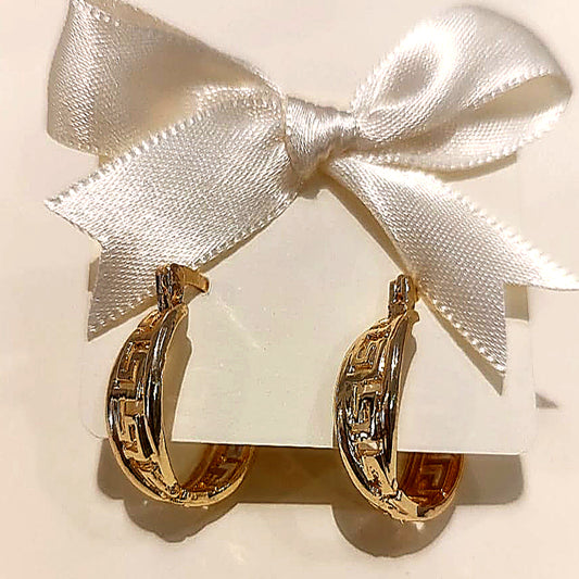 Aretes Arracada Laberinto - chapa de oro 14k