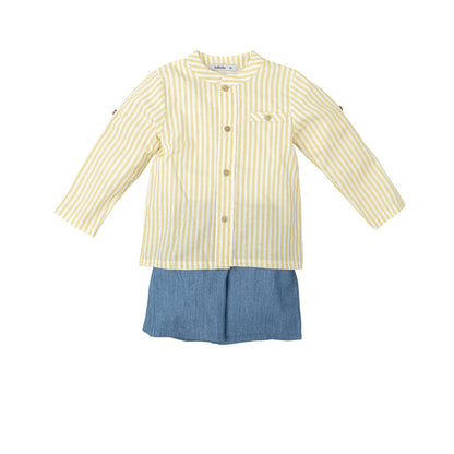 Conjunto Babidu Amarillo Rayas