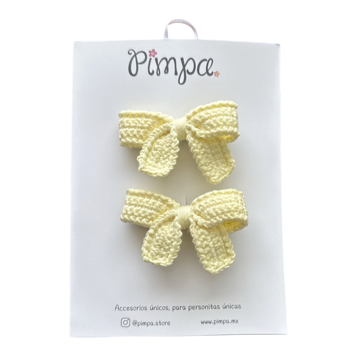 Moños Mini Carolina - Par de Pinzas con Moño Tejido Pequeño