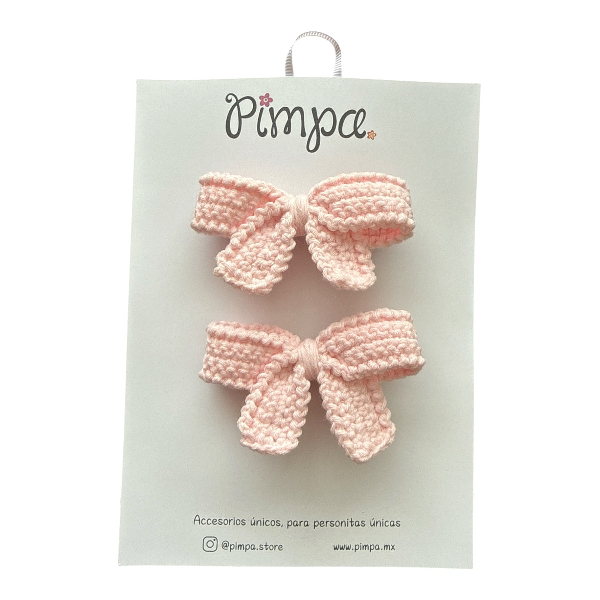 Moños Mini Carolina - Par de Pinzas con Moño Tejido Pequeño