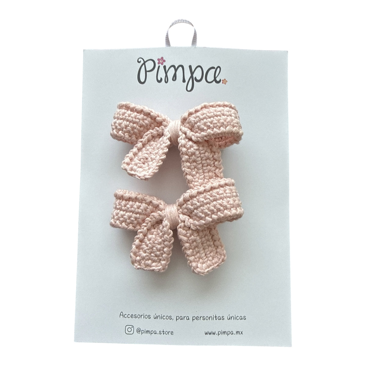 Moños Mini Carolina - Par de Pinzas con Moño Tejido Pequeño