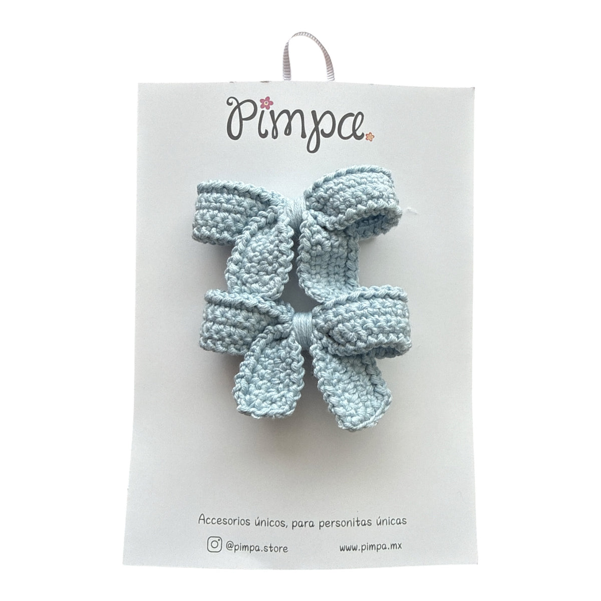 Moños Mini Carolina - Par de Pinzas con Moño Tejido Pequeño