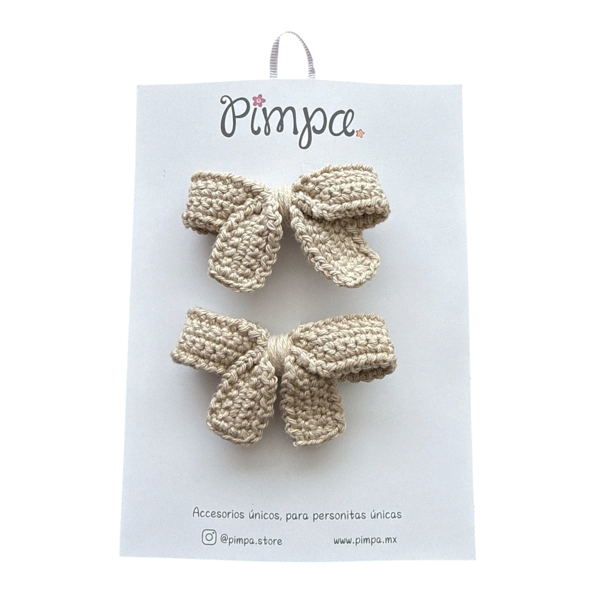 Moños Mini Carolina - Par de Pinzas con Moño Tejido Pequeño
