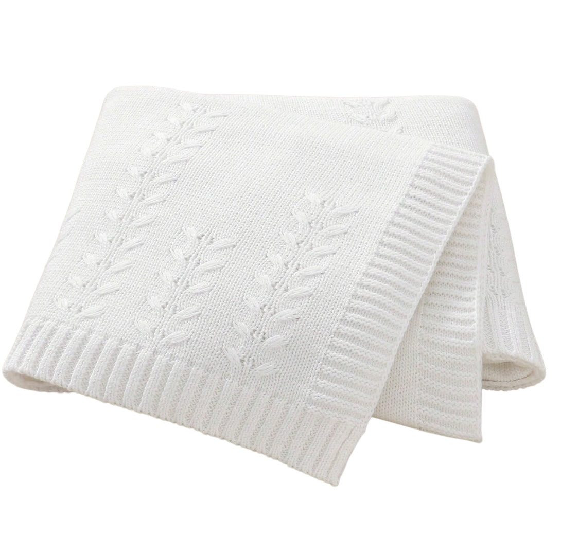 Manta Punto Espiga Blanco