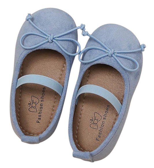 Zapato Ballerinas Azul Gamuza