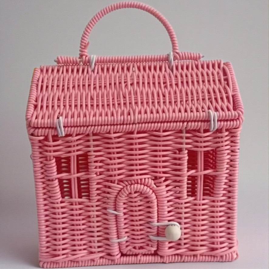 Casita de Mimbre Rosa