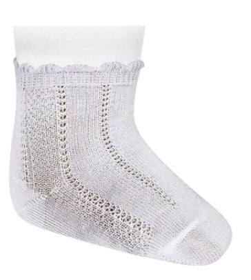 Calcetines cortos calados hilo Cóndor Blanco